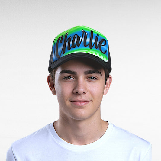 Airbrush Trucker Cap Name Design 012