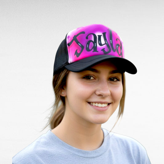 Airbrush Trucker Cap Name Design 009