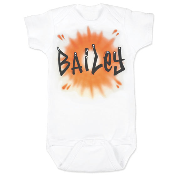 Airbrush Baby Onesie Name Design 004