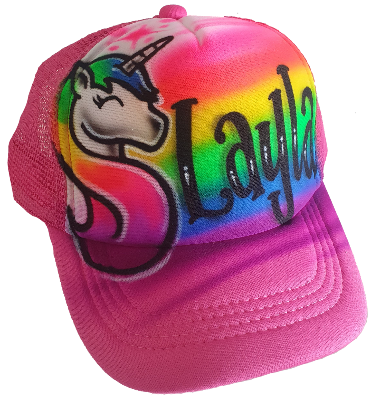 Airbrush Trucker Cap Unicorn Design 025