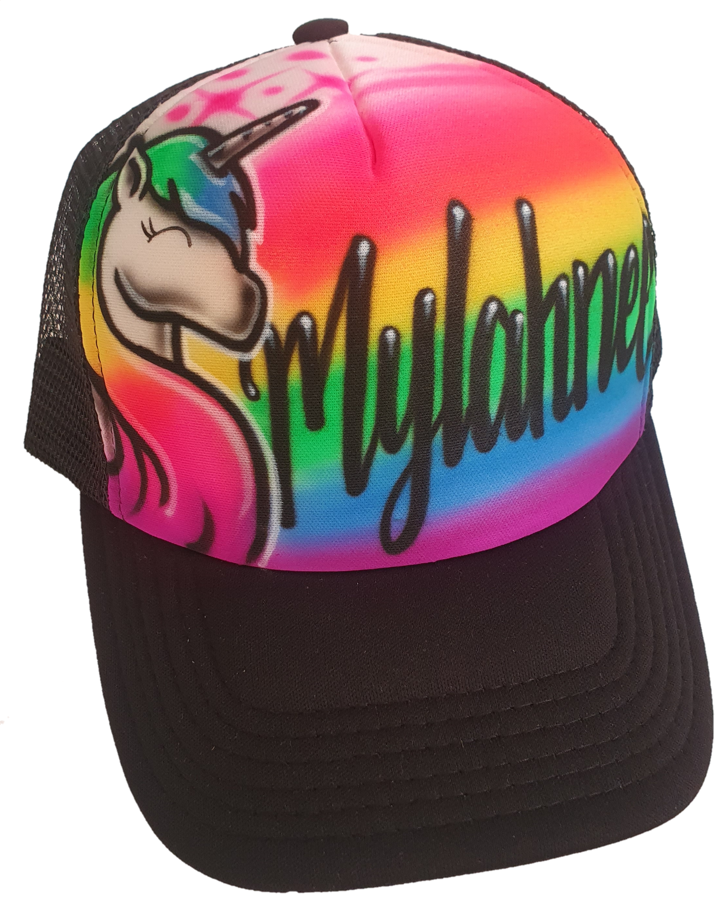 Airbrush Trucker Cap Unicorn Design 025