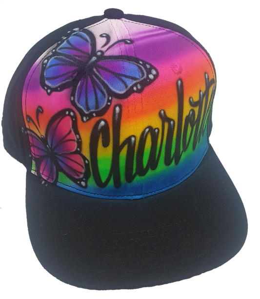 Airbrush Snapback Butterfly Design 035