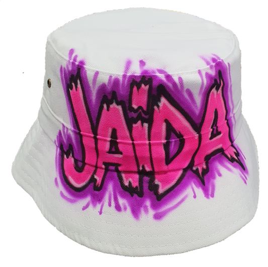 Airbrush Bucket Hat Name Design 019