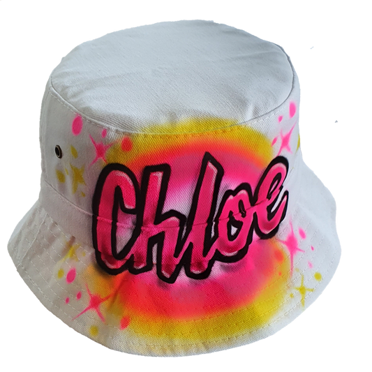Airbrush Bucket Hat Name Design 018