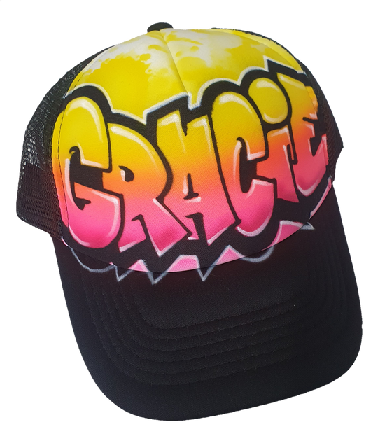 Airbrush Trucker Cap Name Design 021