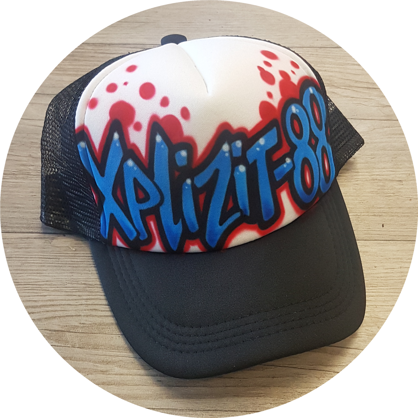 Airbrush Trucker Cap Name Design 017
