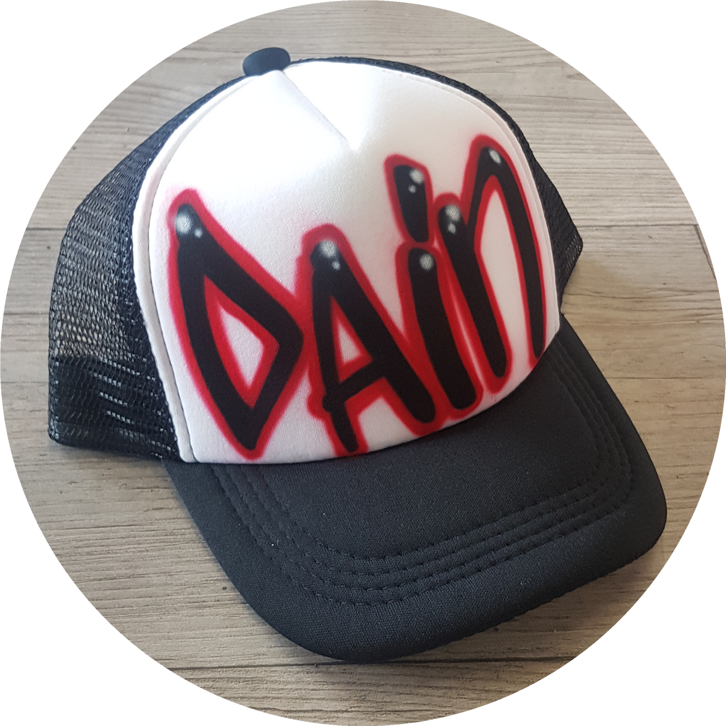 Airbrush Trucker Cap Name Design 007