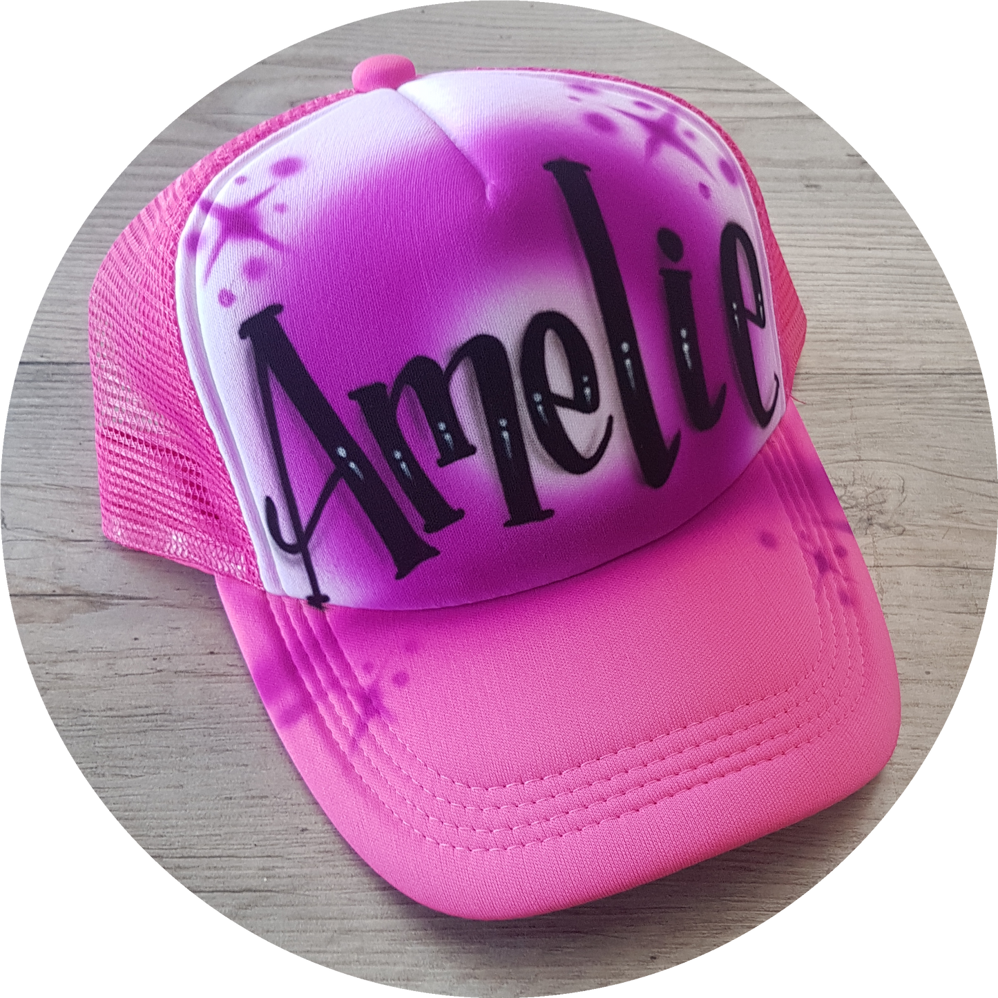 Airbrush Trucker Cap Name Design 008