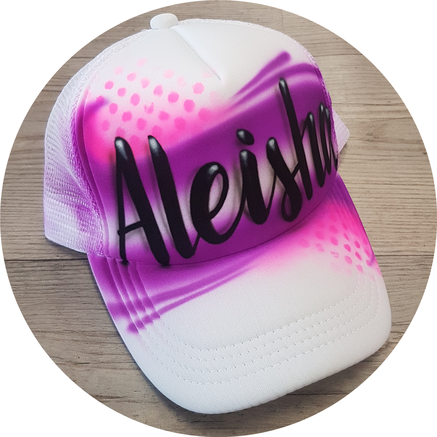 Airbrush Trucker Cap Name Design 012