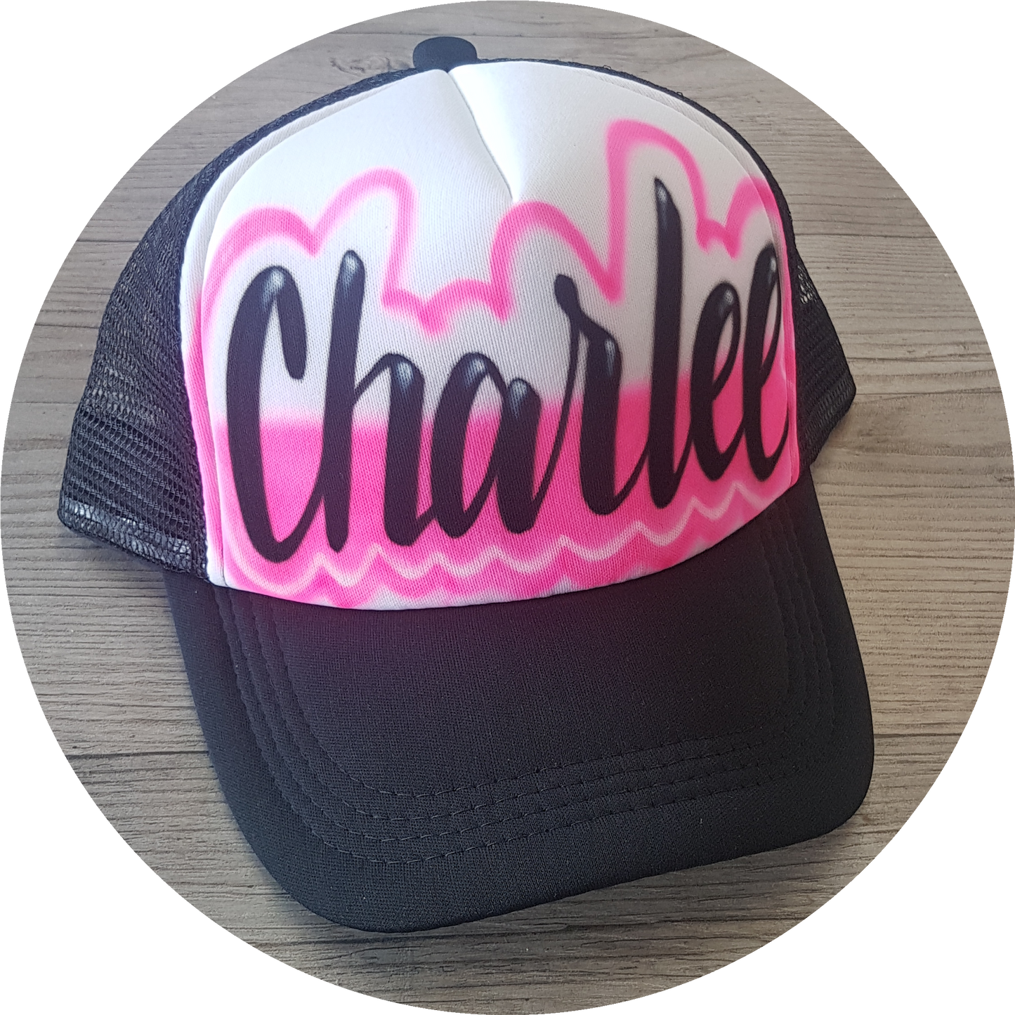 Airbrush Trucker Cap Name Design 002
