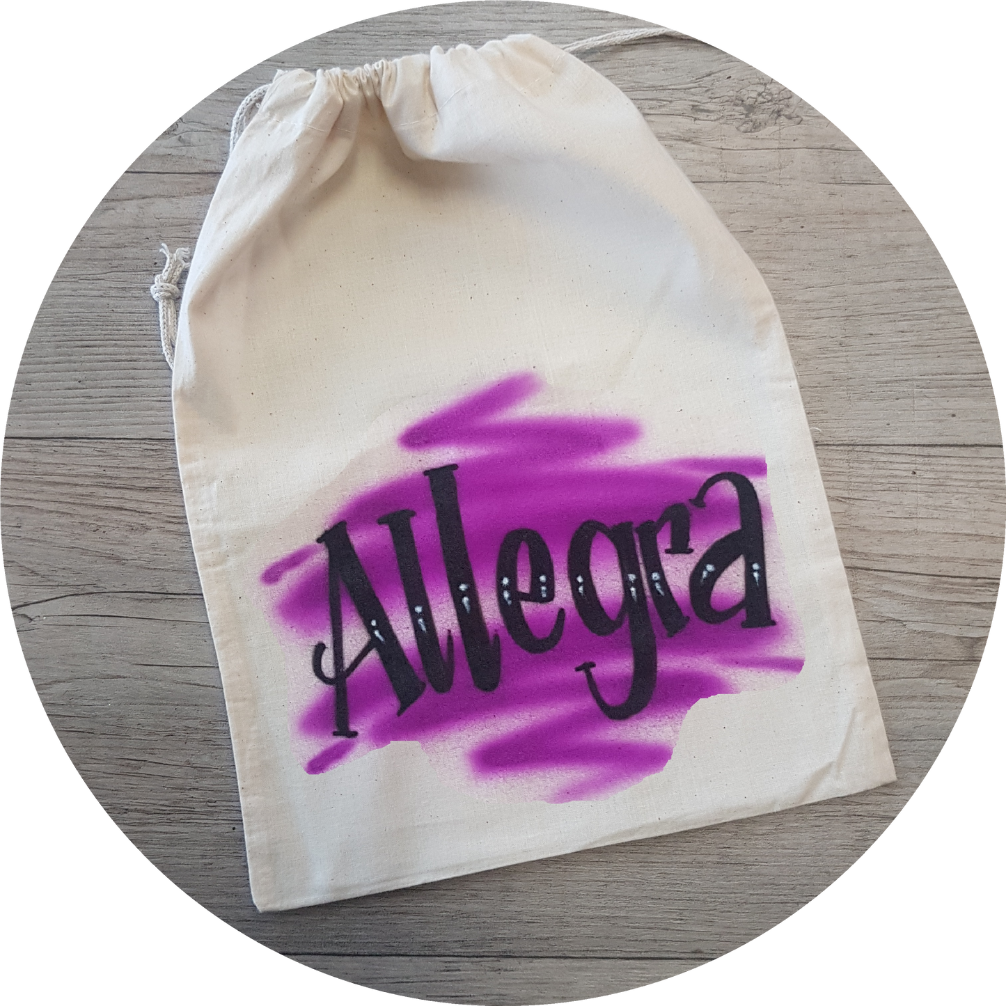 Airbrush Calico Bag Name Design 001