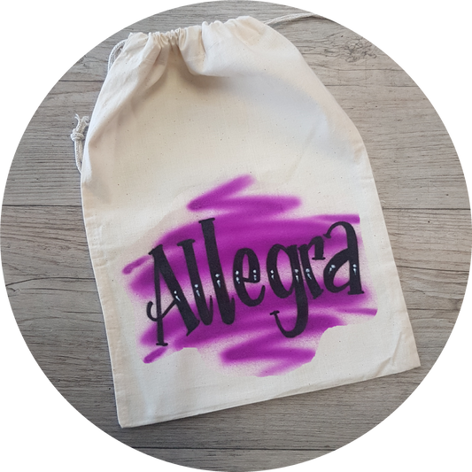 Airbrush Calico Bag Name Design 001