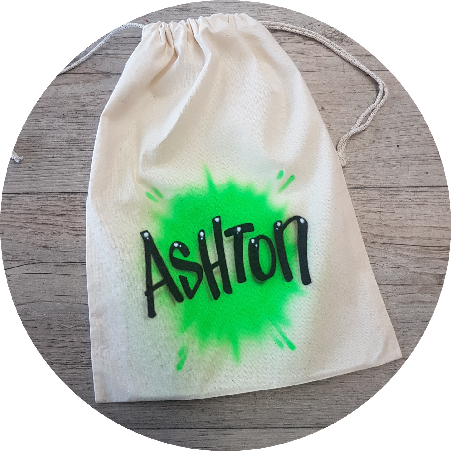 Airbrush Calico Bag Name Design 004