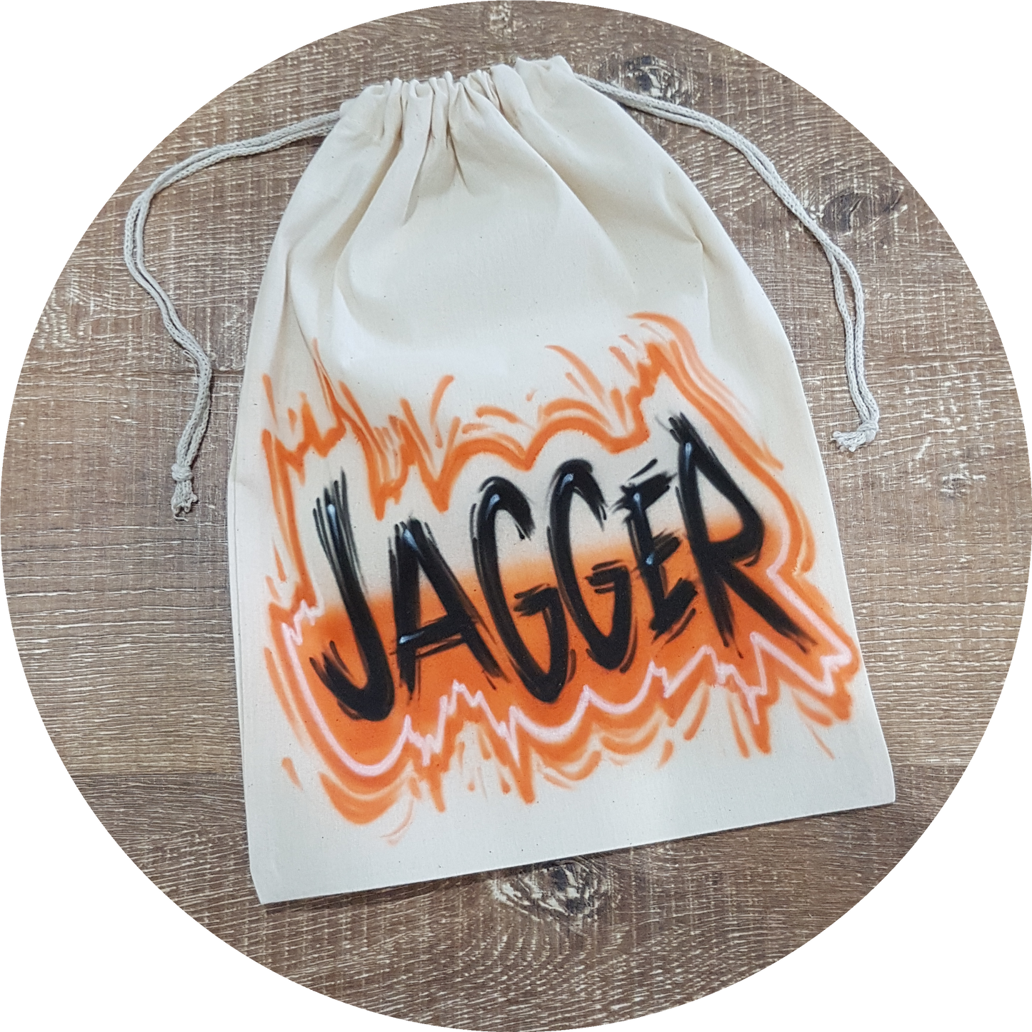 Airbrush Calico Bag Name Design 005