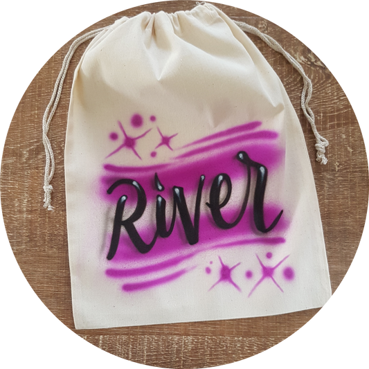 Airbrush Calico Bag Name Design 006
