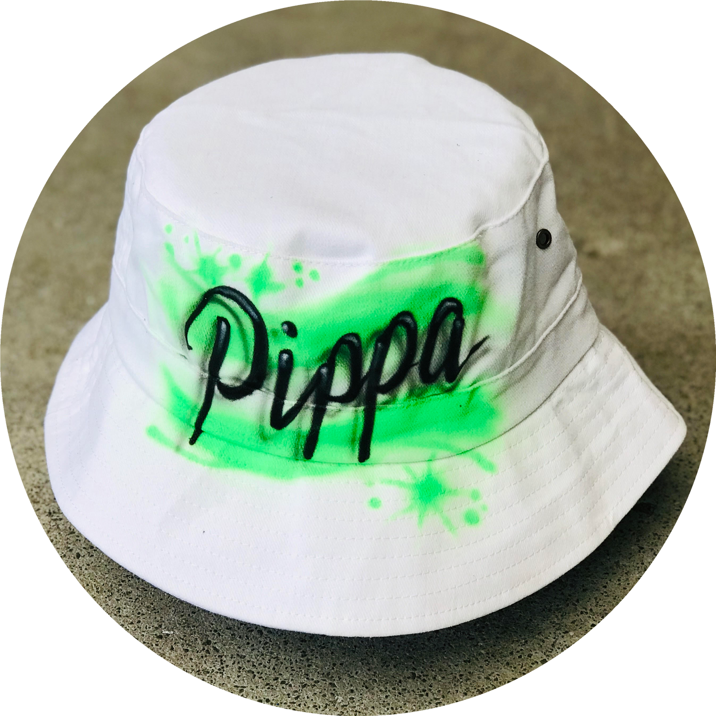Airbrush Bucket Hat Name Design 006