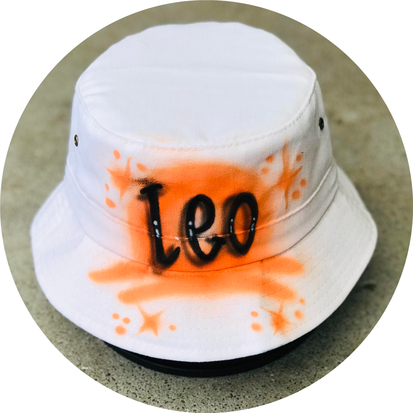 Airbrush Bucket Hat Name Design 008