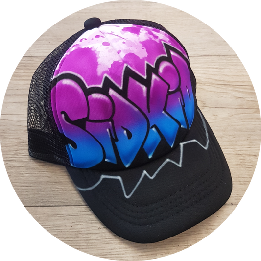 Airbrush Trucker Cap Name Design 021
