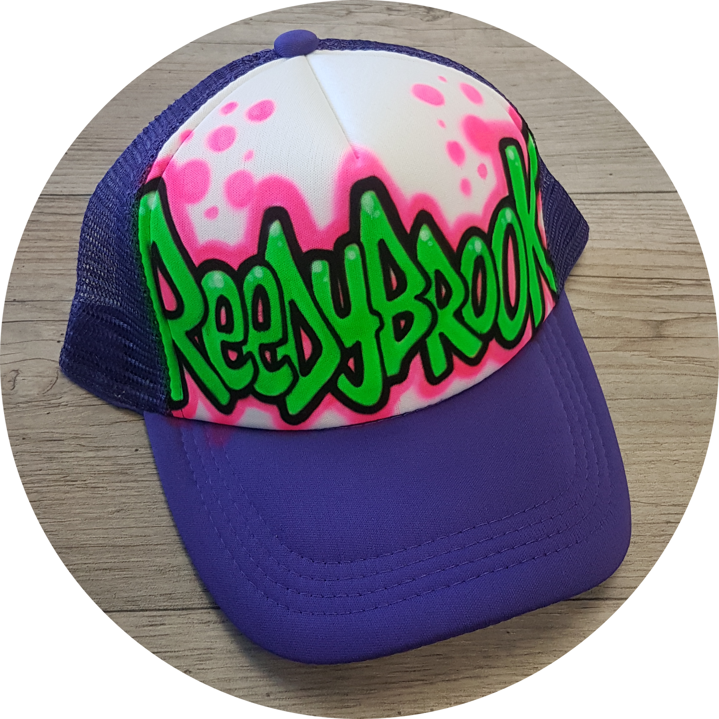 Airbrush Trucker Cap Name Design 017