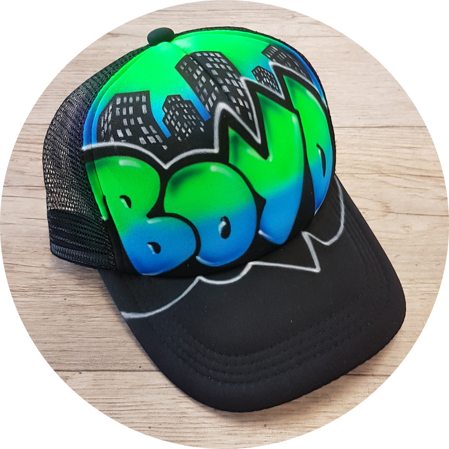 Airbrush Trucker Cap Name Design 023