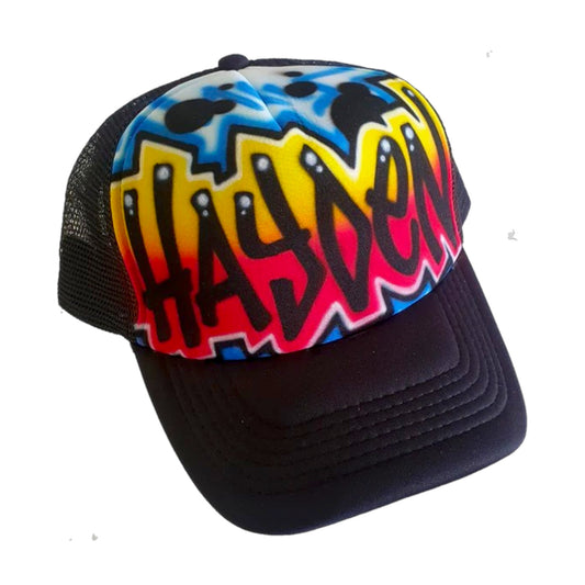 Airbrush Trucker Cap Name Design 011
