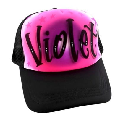 Airbrush Trucker Cap Name Design 009