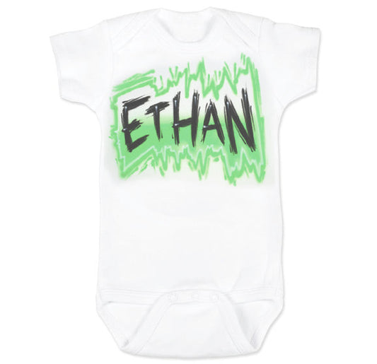 Airbrush Baby Onesie Name Design 005