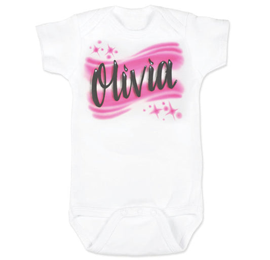 Airbrush Baby Onesie Name Design 006