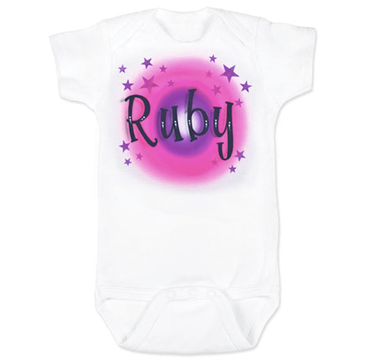 Airbrush Baby Onesie Name Design 009