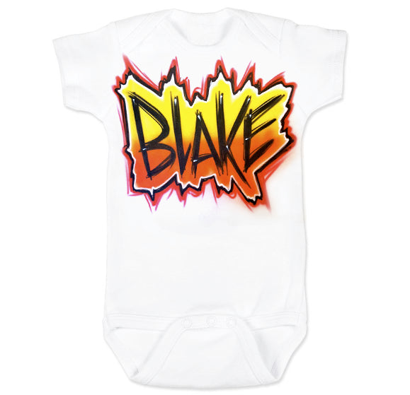 Airbrush Baby Onesie Name Design 010