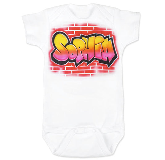 Airbrush Baby Onesie Name Design 024