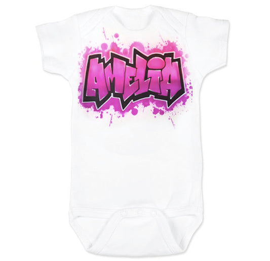 Airbrush Baby Onesie Name Design 021