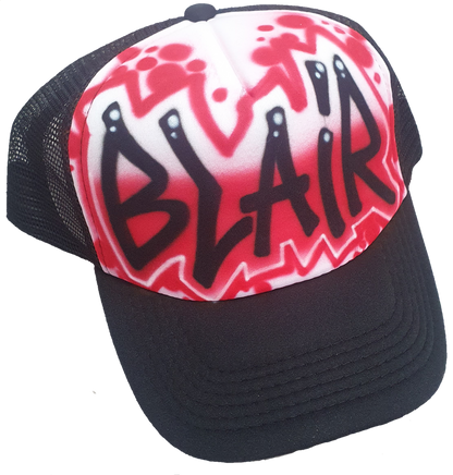 Airbrush Trucker Cap Name Design 003