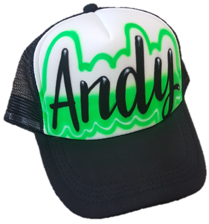 Airbrush Trucker Cap Name Design 002