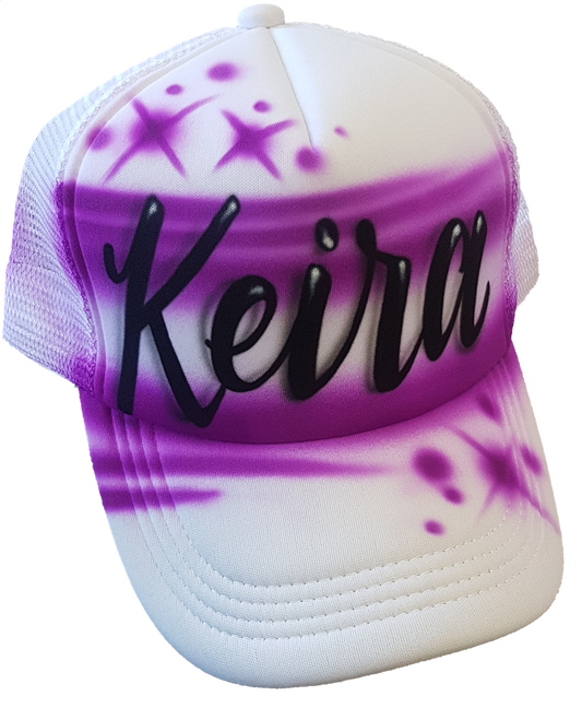 Airbrush Trucker Cap Name Design 006