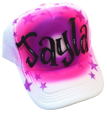 Airbrush Trucker Cap Name Design 009