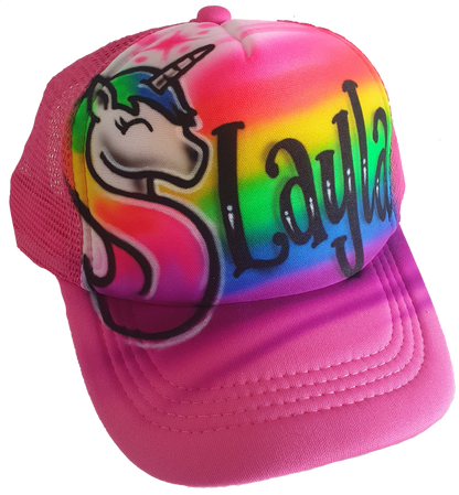 Airbrush Trucker Cap Unicorn Design 025