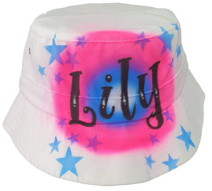 Airbrush Bucket Hat Name Design 009