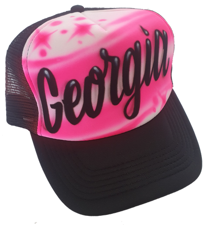 Airbrush Trucker Cap Name Design 006