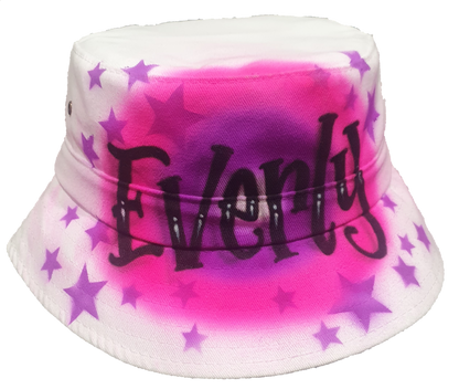 Airbrush Bucket Hat Name Design 009