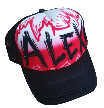 Airbrush Trucker Cap Name Design 005