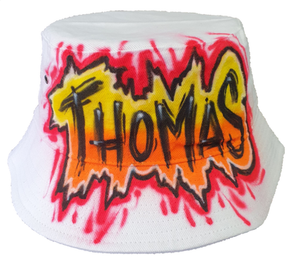 Airbrush Bucket Hat Name Design 010