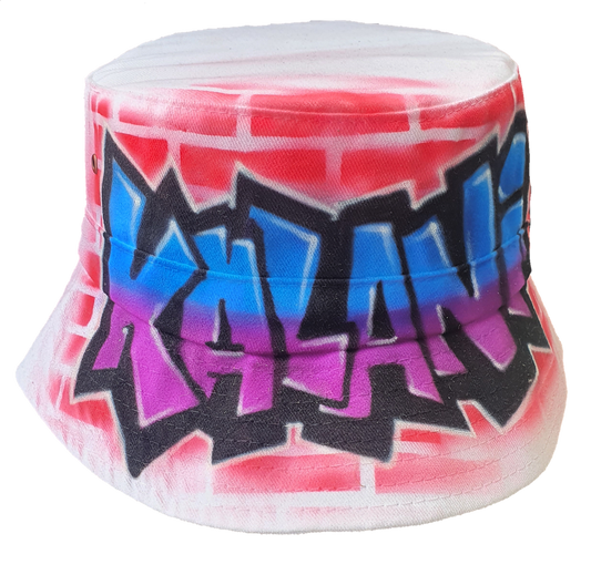 Airbrush Bucket Hat Name Design 024