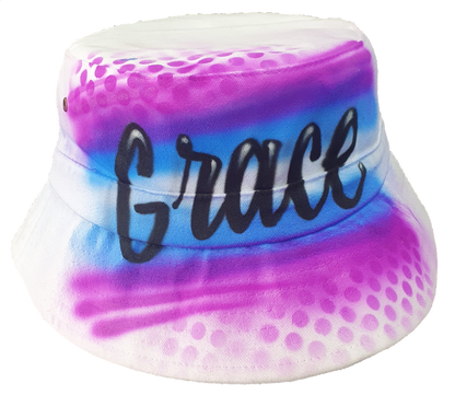 Airbrush Bucket Hat Name Design 012