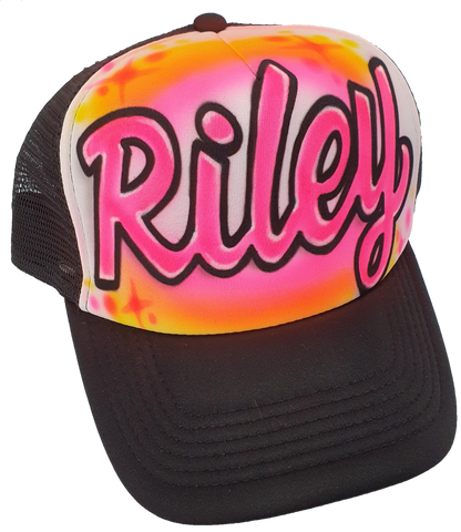 Airbrush Trucker Cap Name Design 018