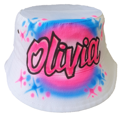Airbrush Bucket Hat Name Design 018
