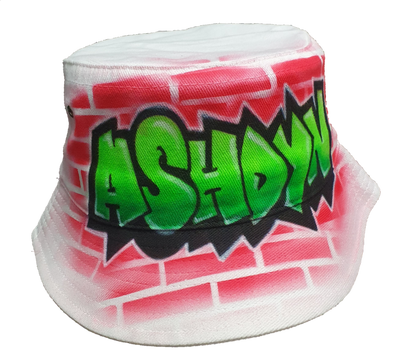 Airbrush Bucket Hat Name Design 024