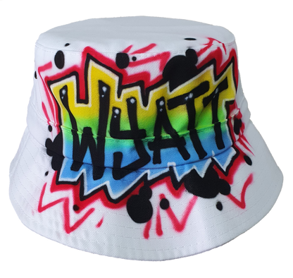 Airbrush Bucket Hat Name Design 011