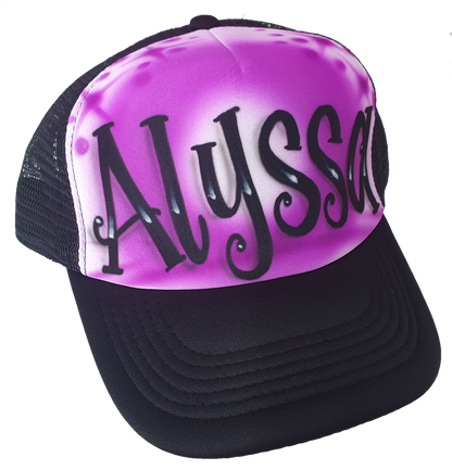 Airbrush Trucker Cap Name Design 008