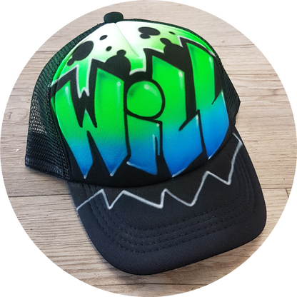 Airbrush Trucker Cap Name Design 022